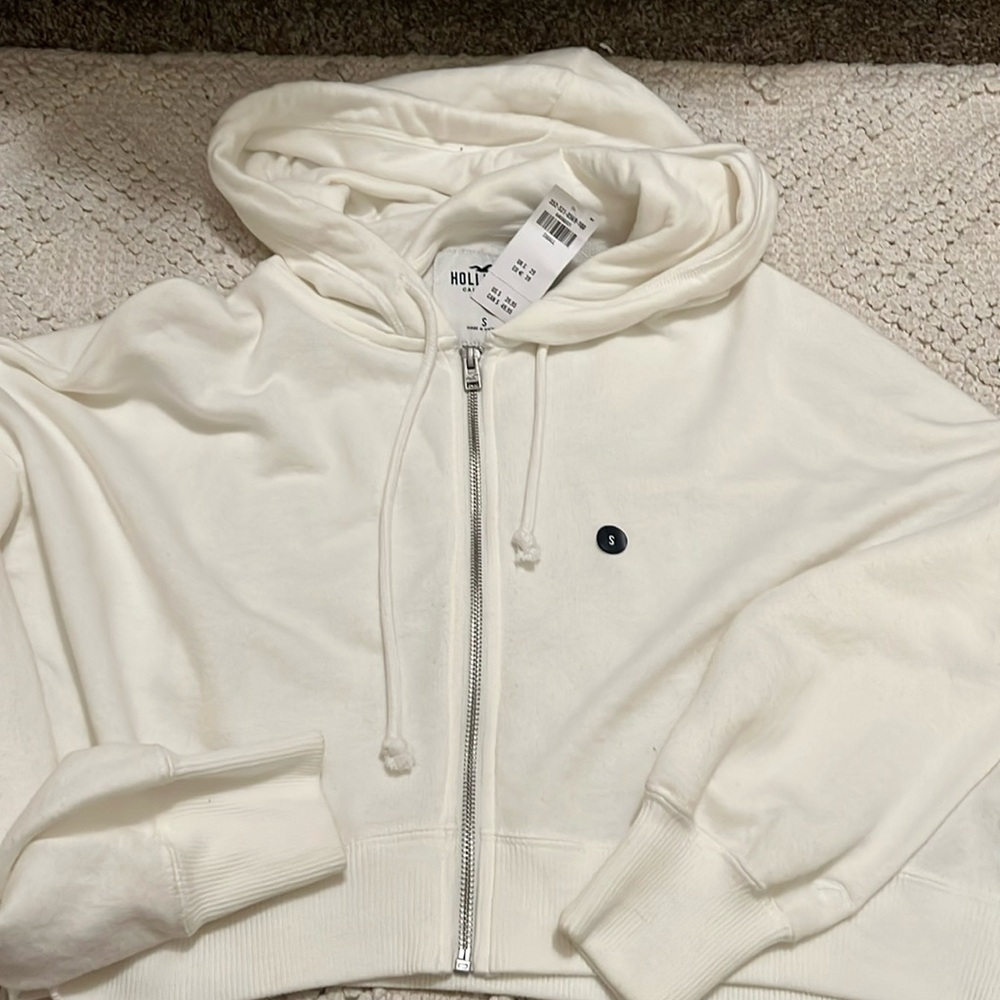 Cropped zip up hoodie